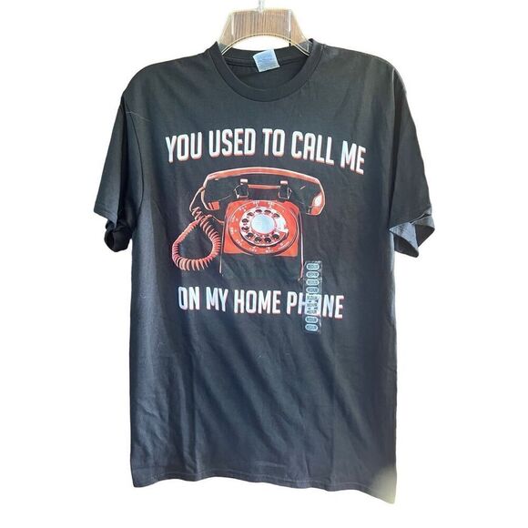 You Used to call me on the phone Mens Tee shirt Black Sz M NWOT - Picture 1 of 5